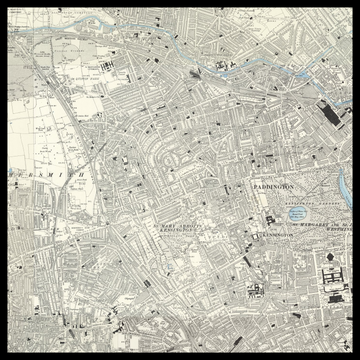 Una vecchia mappa Ordnance Survey di Notting Hill