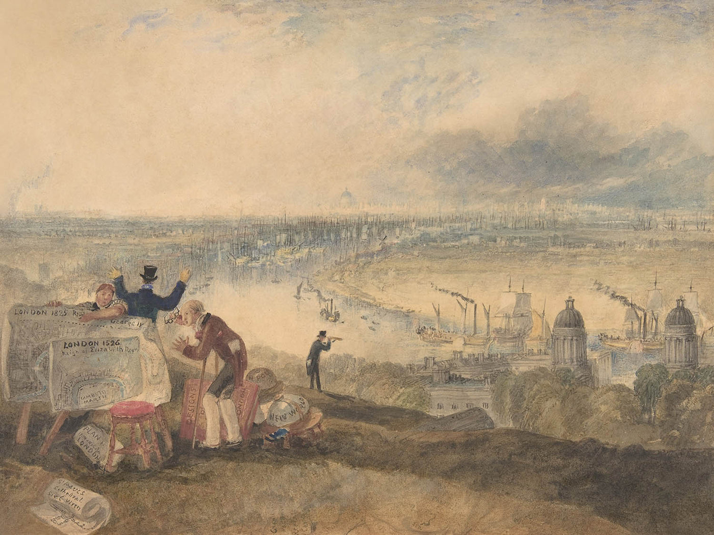 View of London from Greenwich by Turner, 1825
