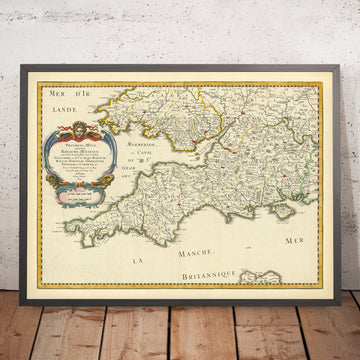 Comté historique de Wessex : West Country, Hampshire et Berkshire par Sanson, 1654 