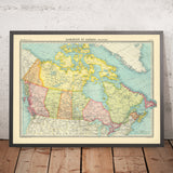 Ancienne carte du Dominion du Canada, 1922 : Grands Lacs, Montagnes Rocheuses, Routes Maritimes, Archipel Arctique 