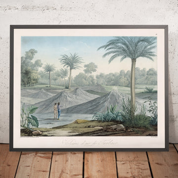 A framed image of Air Volcano of Turbaco by Alexander von Humboldt, 1810