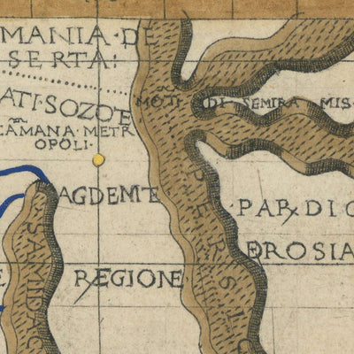 Rare Renaissance Map of the Arabian Peninsula by Berlinghieri & Ptolemy, 1482: Saudi, UAE, Qatar, Oman