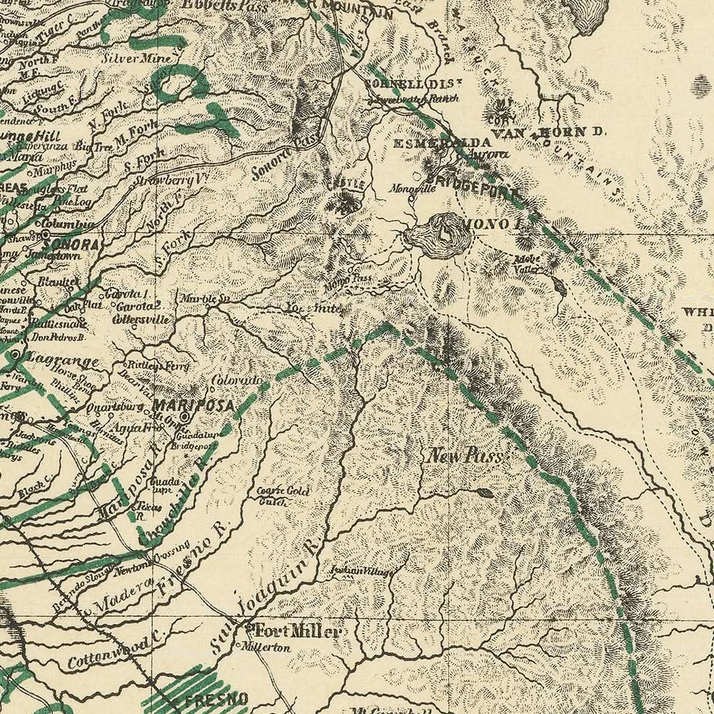 Alte Karte von Kalifornien, 1880: San Francisco, Los Angeles, Sonoma, Weinberge, Reblaus