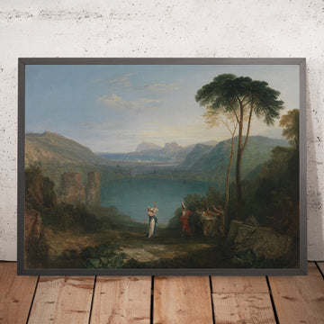 Una imagen enmarcada del lago Averno: Eneas y la Sibila Cumea, de Turner, 1814