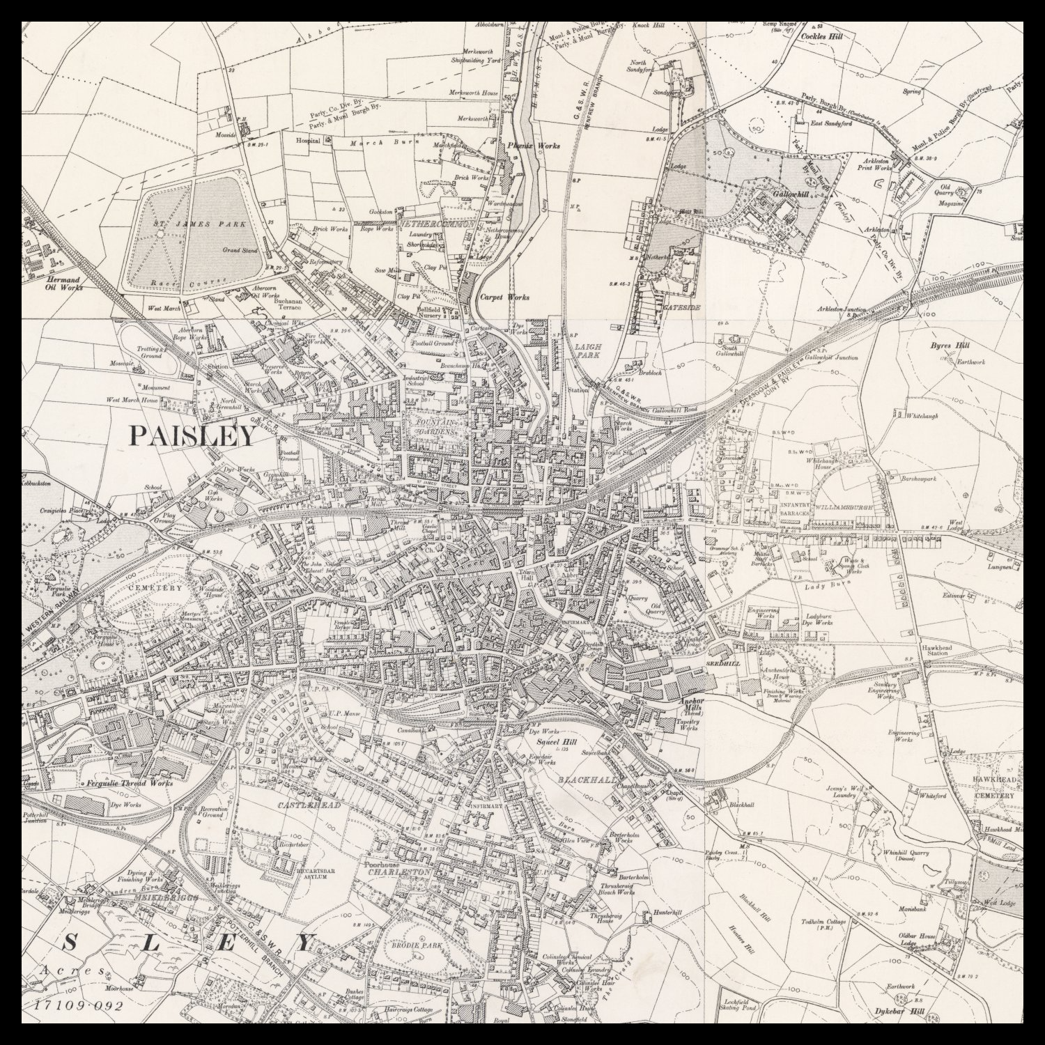 Personalised Old Map of Paisley – The Unique Maps Co.