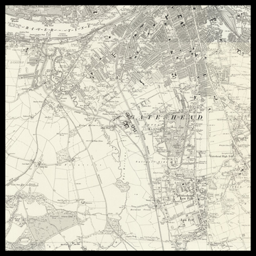 Una vecchia mappa Ordnance Survey di Gateshead
