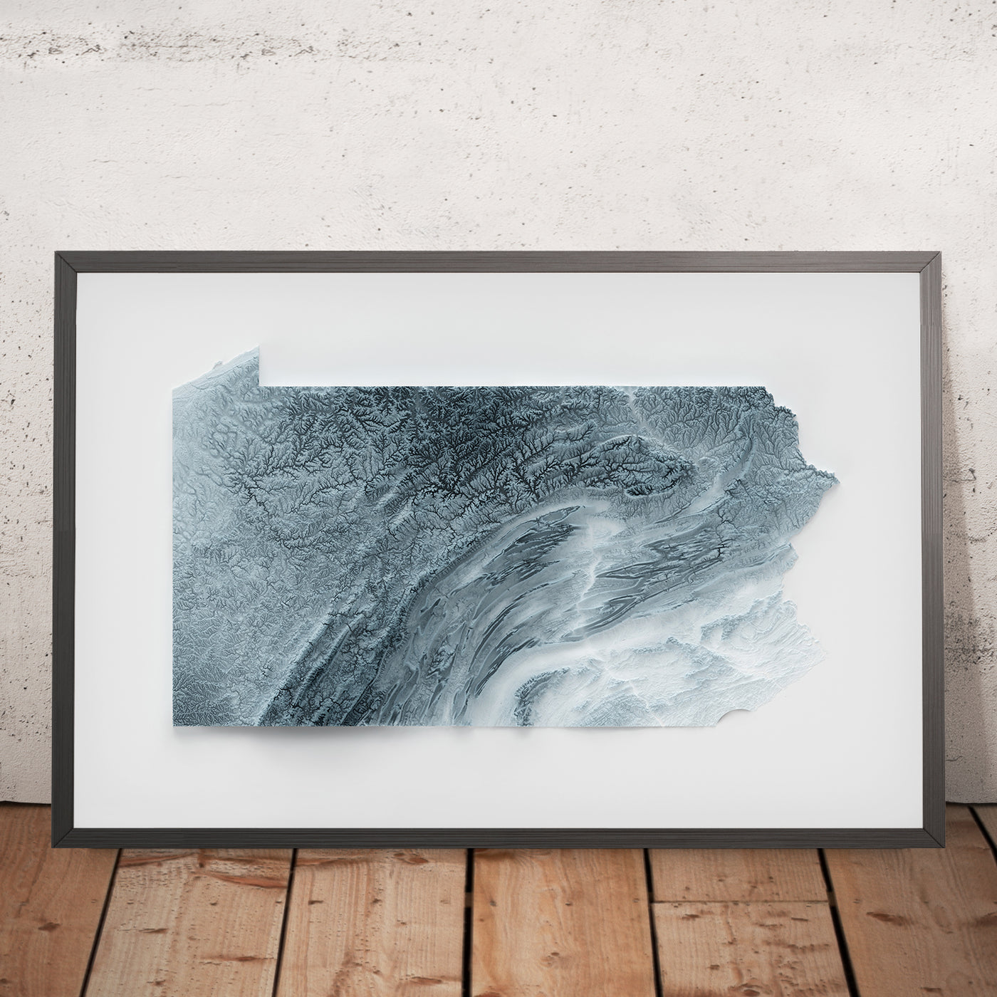 Topografische 3D-Reliefkarte von Pennsylvania 