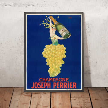 A framed image of Joseph Perrier Vintage Champagne Poster by Joseph Stall, 1929