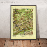 Old Map of Jim Thorpe, Pennsylvania by USGS, 1943 – Mauch Chunk, Lehigh River & Mount Pisgah