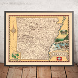 Old Pictorial Map of Arkansas by Smith, 1938: Little Rock, Hot Springs, Trail of Tears, Civil War, Ozarks