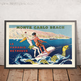 Monaco Travel Poster: Monte Carlo Beach by Georges Goursat (Sem)