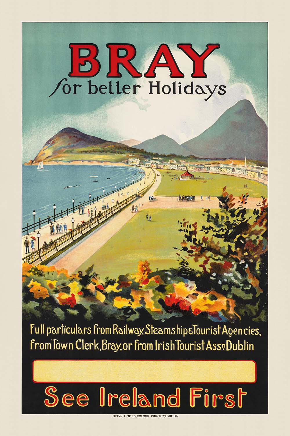 Bray Travel Poster: For Better Holidays, See Ireland First