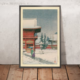 Snow at Nezu Gongen Shrine by Hasui Kawase, 1935