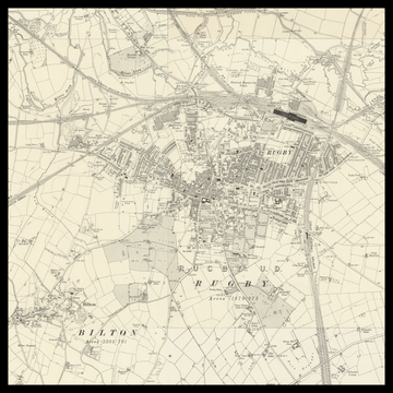 Una vecchia mappa Ordnance Survey di Rugby