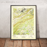 Old Map of Stroudsburg, Pennsylvania by USGS, 1943 – East Stroudsburg, Delaware River & Poconos
