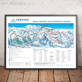 Breuil-Cervinia Piste Map, Italy