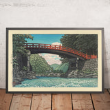 Puente Kamibashi en Nikko (Puente Sagrado) de Hasui Kawase 1935 