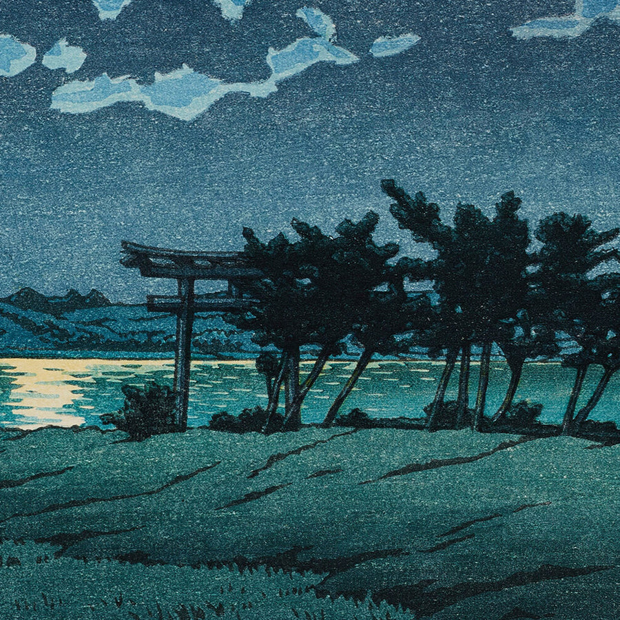 Full Moon at Hiroura Hinuma by Hasui Kawase 1935