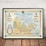 Carte picturale du Canada et de la Gendarmerie royale par Furse, 1966 : Histoire de la GRC, les Mounties, marche vers l'Ouest 