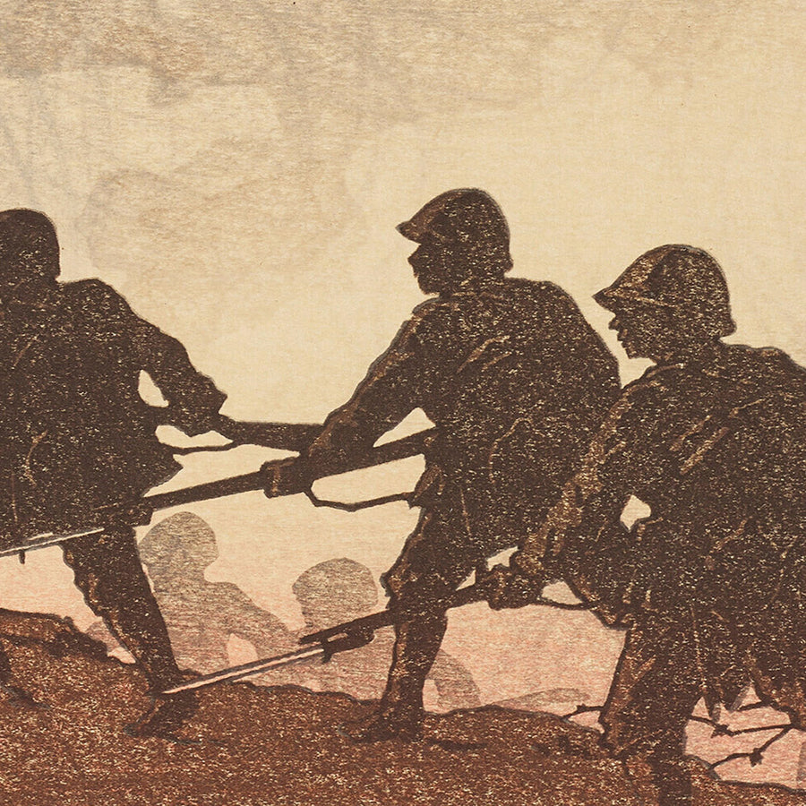 Soldier Assault (Totsugeki) by Hasui Kawase 1935