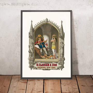A framed image of H. Clausen & Son Vintage Beer Poster by Moritz Ulffers, 1876