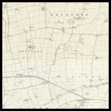 Una vecchia mappa Ordnance Survey di Basildon