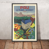 Pau Reiseplakat: Sein Klima… seine Sportarten von Georges Reben, 1935 
