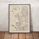 Monochrome erste Seekarte von Europa von Waghenaer, 1583 