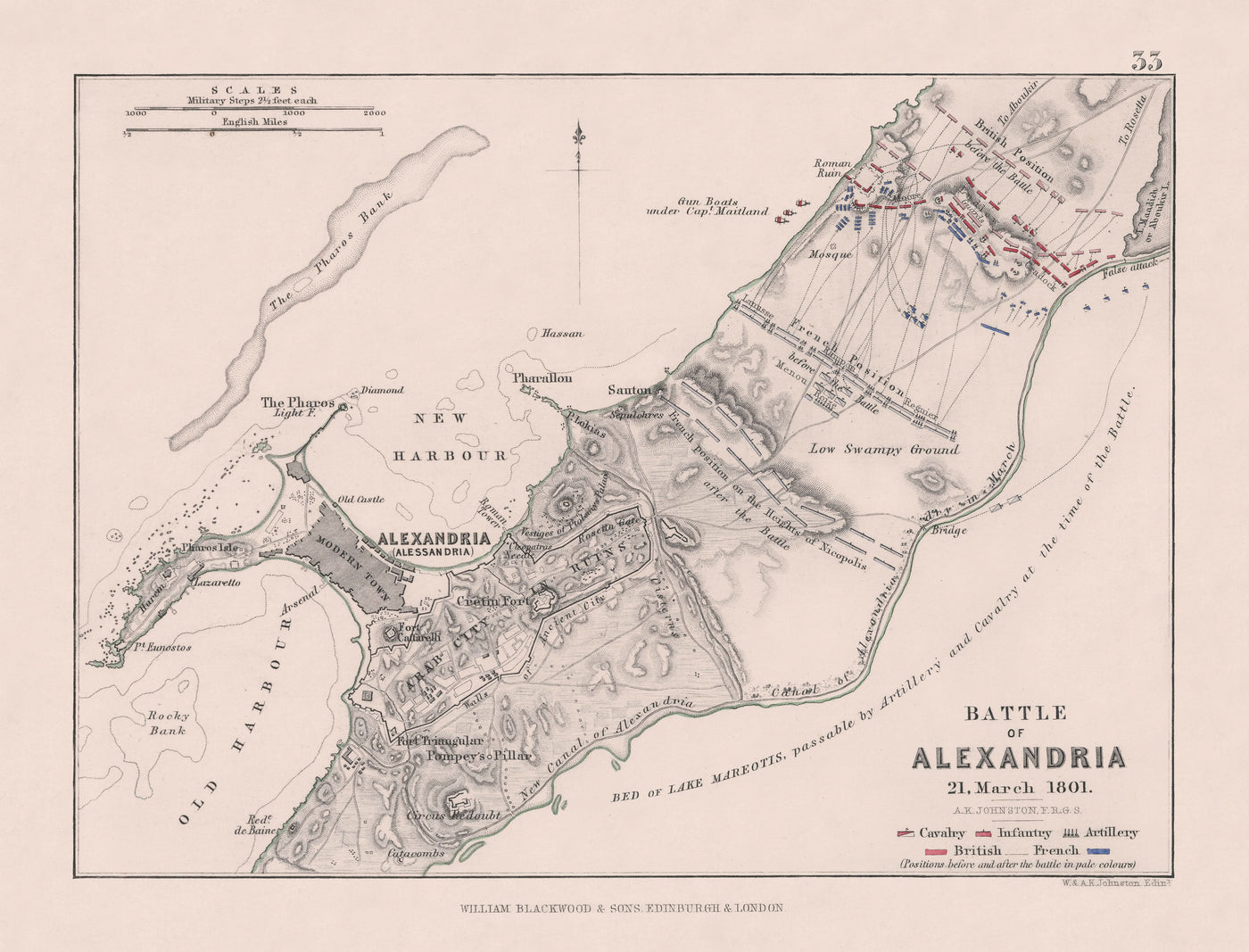 Battle of Alexandria by AK Johnston, 1801: Napoleonic Wars