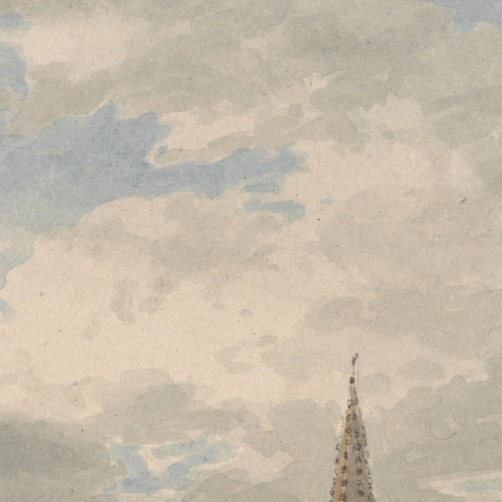 Nordostansicht der Grantham-Kirche, Lincolnshire von Turner, 1797 