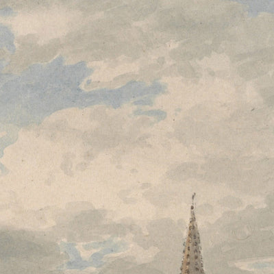 Nordostansicht der Grantham-Kirche, Lincolnshire von Turner, 1797 