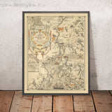 Alte bildliche Karte der Penobscot Bay, Maine von Phillips 1940: Bangor, Camden, Belfast, Blue Hill, US 1 