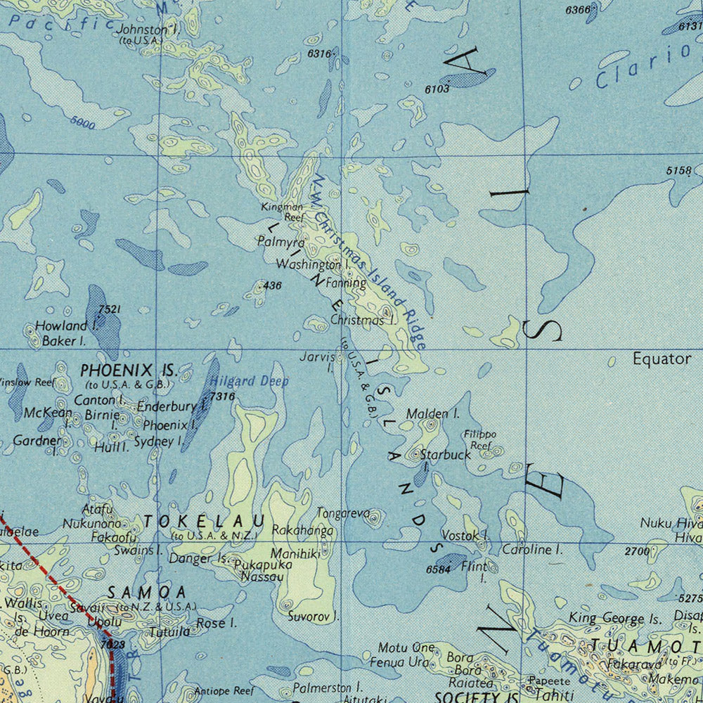 Old Map Inset Old Map of the Pacific Ocean by Bartholomew, 1957: Inset Maps, Relief ...