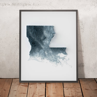 Topographische 3D-Reliefkarte von Louisiana 
