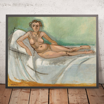 A framed image of Nu demi couché (Half-reclining nude) by Henri Matisse, 1918