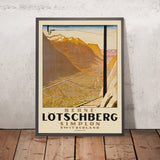 Affiche de voyage Suisse : Berne – Lötschberg – Simplon par Emil Cardinaux, 1921 