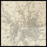 Personalised Old Map of Bury