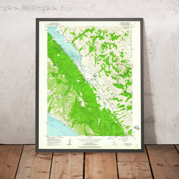 Old Map of Inverness, California by USGS, 1954 – Point Reyes Station & Tomales Bay