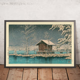 Santuario Kansagu al Lago Tawaza nella Neve di Hasui Kawase, 1935 