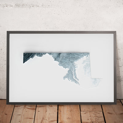 Mapa de Relieve 3D Topográfico de Maryland 