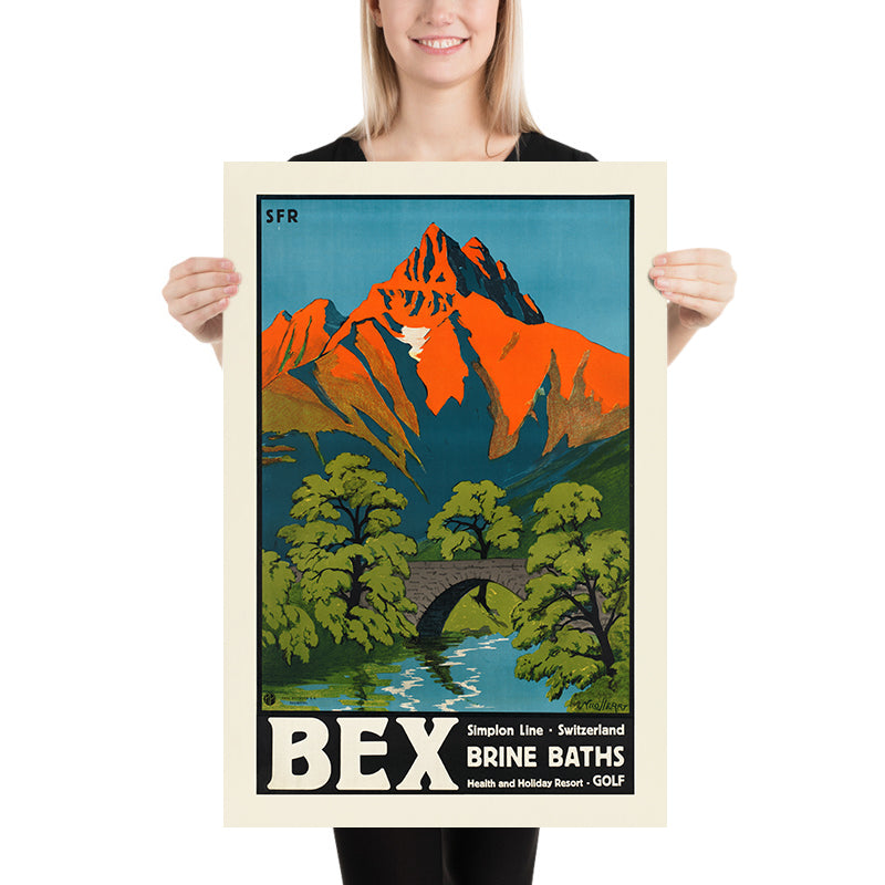 Bex, Switzerland Travel Poster: Brine Baths by Aime-Felix Nicollerat