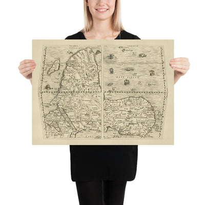 Old Upside Down Map of Africa by Ramusio, 1554