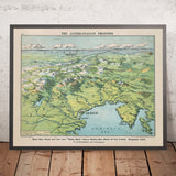 Antiguo mapa militar de la Primera Guerra Mundial de la frontera austro-italiana, 1916: Frente del Isonzo, Trieste, Venecia, paso del Brennero, Dolomitas 