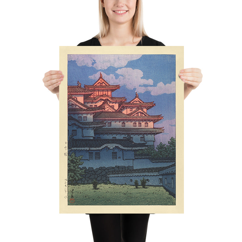 Sunset at Shirasagi Castle by Hasui Kawase, 1935