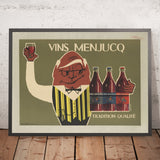 Vins Menjucq Vintage Wine Poster by Robert Rey, 1950