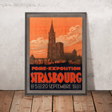 Póster de viaje de Estrasburgo: Foire-Exposition de L. Greiner, 1931 