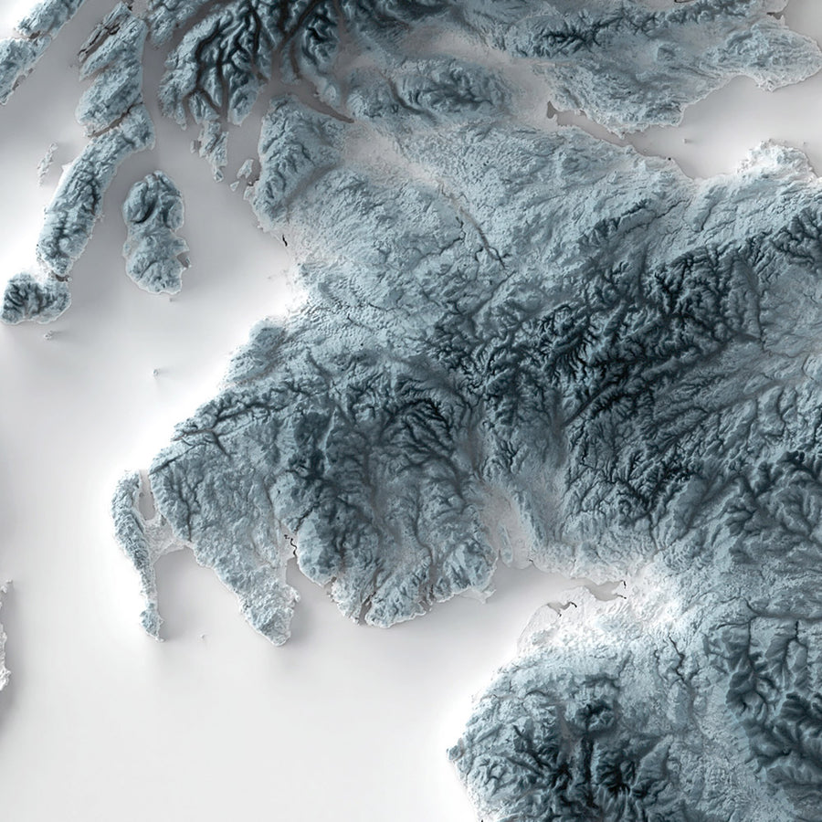 Mappa topografica 3D del Regno Unito 