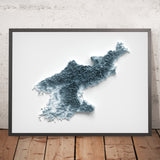 Topografische 3D-Reliefkarte von Nordkorea 