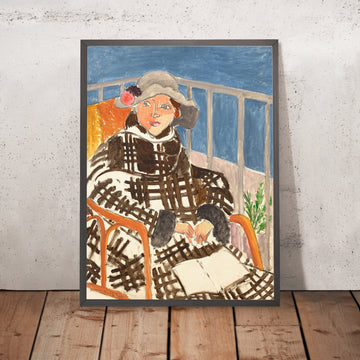 Una imagen enmarcada de Mademoiselle Matisse en abrigo escocés (Mademoiselle Matisse in a plaid coat) de Henri Matisse, 1918