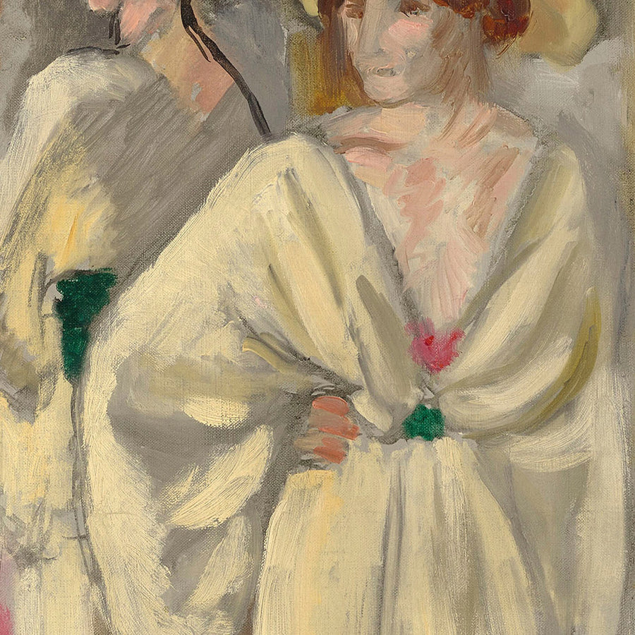 Frau in Weiß, die vor einem Spiegel steht (Woman in white standing in front of a mirror) von Henri Matisse, 1918 